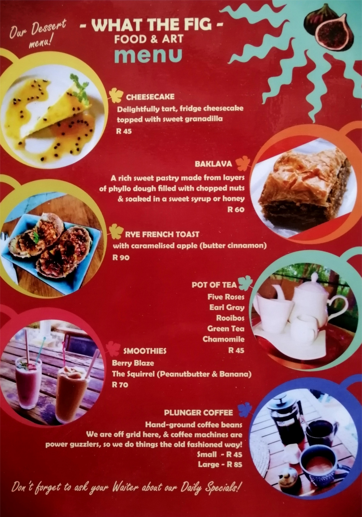 What the Fig Dessert Dessert Menu Summer 2025